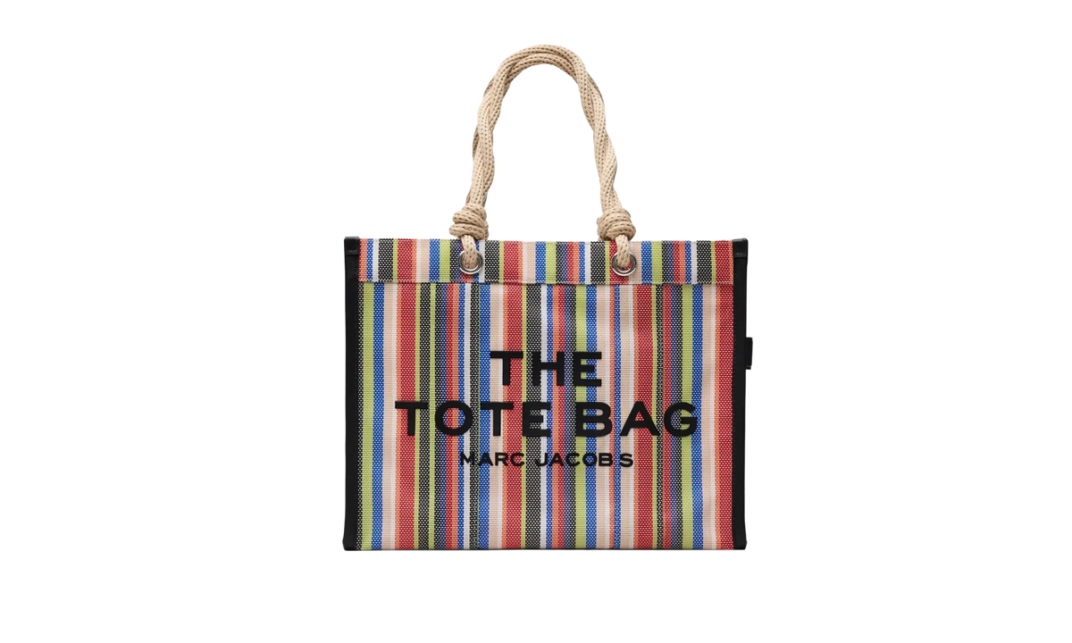 Stripe Mesh Rope Large Tote Bag Red Multicolor 2S6HTT022H02 630