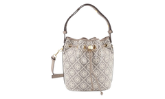 T Monogram Coated Jacquard Bucket Bag Charcoal 182854 200