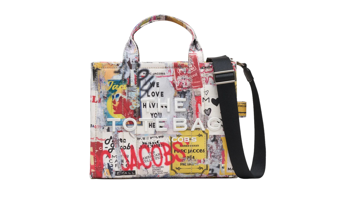 The Medium Tote Pop Americana Canvas Tote Bag White Multicolor 2P6HTT017H02 101