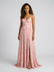 AURELIA | FLORAL BUSTIER MAXI DRESS