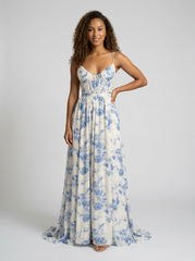 AURELIA | FLORAL BUSTIER MAXI DRESS
