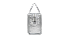 The Metallic Leather Small Tote Bag Silver 2F3HTT004H01 040