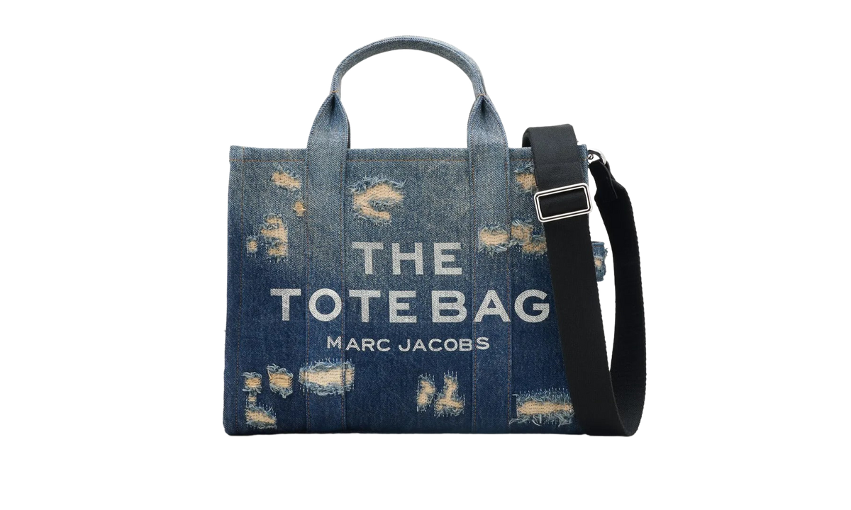 Rip And Repair Denim Medium Tote Bag Punk Indigo 2F4HTT002H05 491
