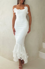 Dancing Petals Maxi Dress Off White