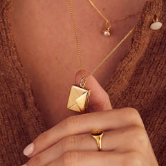 Wholesale Jewelry IG Style Simple Style Commute I Love you envelope 304 Stainless Steel 18K Gold Plated Pendant Necklace