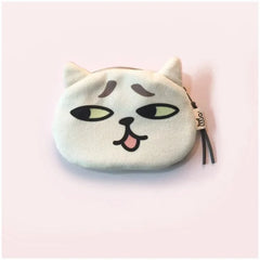women's cat plush zipper coin purses