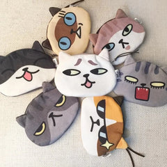 women's cat plush zipper coin purses