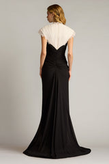 Amelie Lace Trim Chiffon Gown